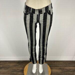 💕 Lip Service Psycho Circus VINTAGE Made In USA MEDIUM Pinstripe Y2k Hot Topic